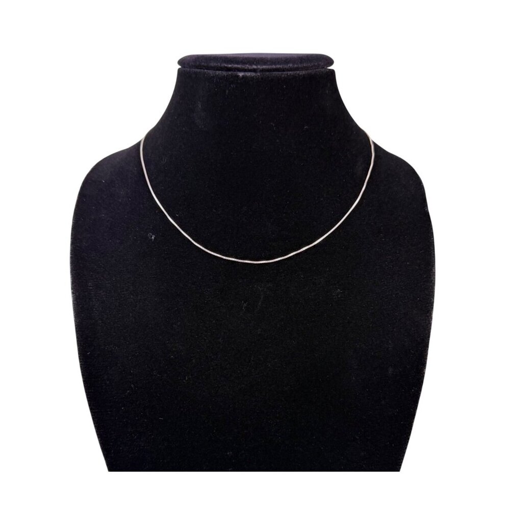 Sterling Silver Womens Box Chain Necklace 925 Italy Stamped Delicate Design